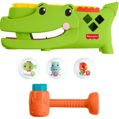 Produktbild von Rouligator Sitzspielzeug mit Hammer, Fisher-Price, 2 Spielmodi, Hammer und 3 Bälle, ab 9 Monaten