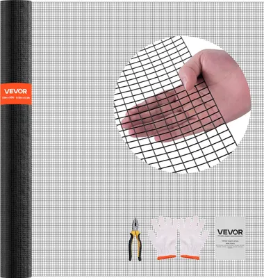 Produktbild von VEVOR Gartenzaun 183 cm x 15,24 m, Maschenbreite 1,27x1,27 cm, φ1,06 mm verzinkter Drahtgitterrolle, vinylbeschichteter Hühnerdrahtzaun, Schweißgitter, Gartenpflanzenzaun für Kaninchenkäfige