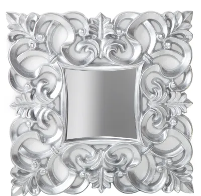 Produktbild von Eleganter Barock Design Spiegel VENICE 75x75cm silber antik Wandspiegel Badspiegel