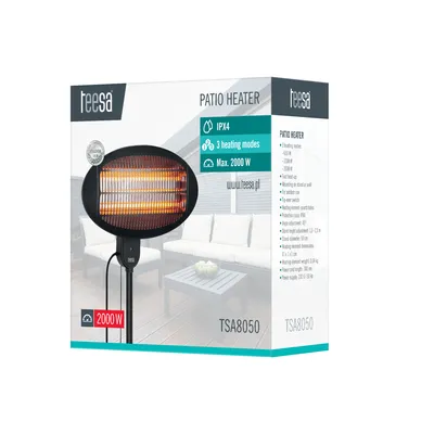 Immagine prodotto di Teesa TSA8050 Riscaldatore elettrico da terrazza su supporto 2000 W