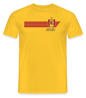 Produktbild von Spreadshirt Spanien Fußball Fanlook Mit Wappen Männer T-Shirt, 3XL, Gelb