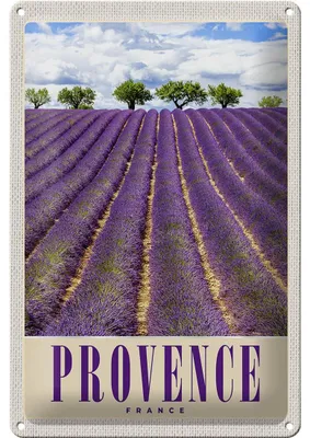Produktbild von Blechschild Reise 20x30cm Provence Frankreich Lila Natur