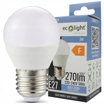 Immagine prodotto di Lampada Led G45 Sfera E27 3W Cw Ec79274