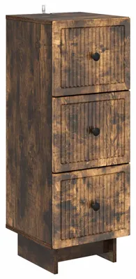 Image de Commode vidaXL en chêne fumé 33 x 34,5 x 90 cm