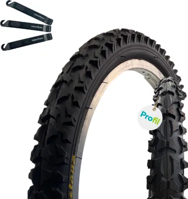 Image de 1 x Roverstone A109 "18" pneu vélo noir 54-355 (18 x 1,95) y compris démonte-pneu maxxi4you