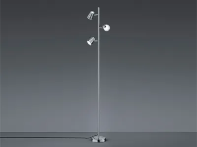 Immagine prodotto di Lampada da terra LED orientabile in nichel opaco con touch dimmer altezza 154 cm - Soggiorno