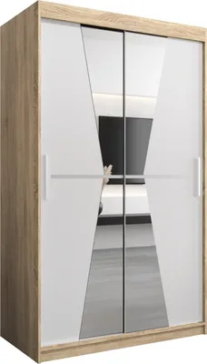 Produktbild von Kleiderschrank, Schiebetürenschrank Schlafzimmer, Schrank mit Spiegel MAROKO 120 cm