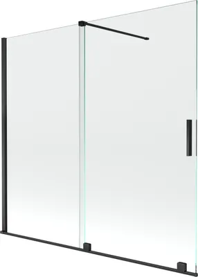 Produktbild von Mexen Velar 2-Flügel-Badewannenwand Regulierbare 170 x 150 cm, transparent, Schwarz - 896-170-000-01-70