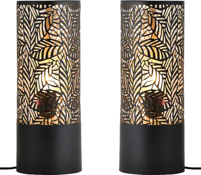 Produktbild von 2er Set Skandinavische Deko Tischlampe Lampe Nachttischlampe Verdure Klein Schwarz