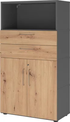 Produktbild von Hammerbacher Kombischrank FlexWall 4OH graphit/asteiche