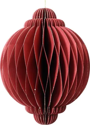 Produktbild von Dekorationsartikel in Zwiebelform, Rot, aus leichtem Papier, festlich und vielseitig einsetzbar, 15 cm Durchmesser