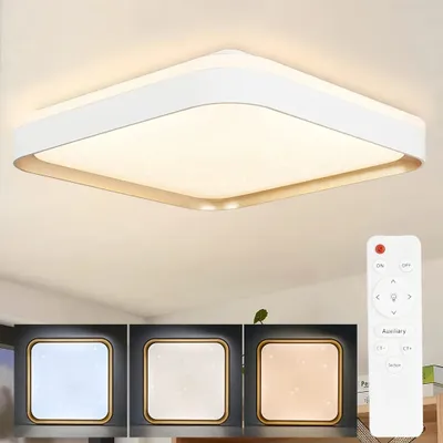 Obrázek produktu pro ZMH LED stropní světlo obývací pokoj bílé stmívatelné s dálkovým ovládáním 32W úhlové 30cm stropní světlo s paměťovou funkcí pro kuchyň ložnici předsíň jídelnu