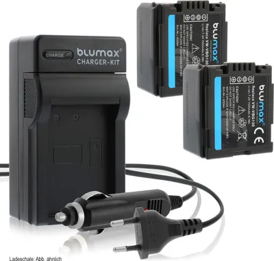 Produktbild von 2x Akku + Lader für Panasonic VW-VBG130 VW-VBG260 DMW-BLA13 HDC 1100 mAh