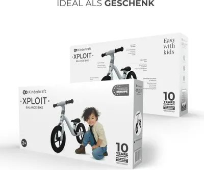 Obrázok produktu pre Kinderkraft XPLOIT - balančný bicykel - športový dizajn - nastaviteľné sedlo a riadidlá -Polyuretánkolesá odolné proti prepichnutiu - ľahký - od 2 rokov - sivý