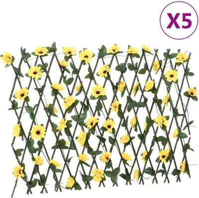 Produktbild von Rankgitter mit Künstlichem Efeu 5 Stk. Erweiterbar 180x60 cm 366599