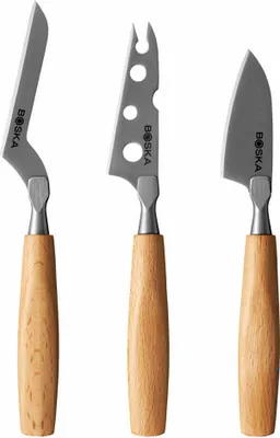 Immagine prodotto di Boska Käsemesser-Set Amigo S 3-tlg., Edelstahl, Buchenholz, Braun, 306941