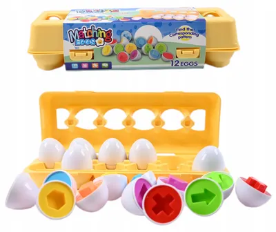 Produktbild von Montessori Eier Puzzle Sortierspiel - Pädagogisches Lernspielzeug für Formen und Farben