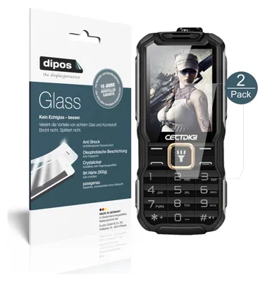 Produktbild von 2x Schutzfolie für Rugum T9900 - Anti-Shock 9H Folie dipos Glass Displayfolie