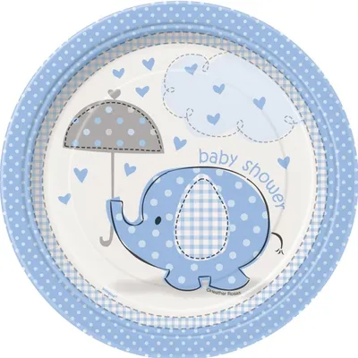 Produktbild von Baby Shower Elefant Junge 8 kleine Teller