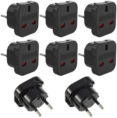 Productafbeelding van Set van 8 Reisadapters van UK naar EU voor Europa