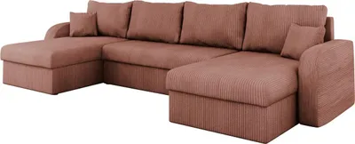 Produktbild von MIRJAN24 Ecksofa Kris U Cord, Stilvoll Eckcouch mit Bettkasten und Schlaffunktion, U-Form Schlafsofa (Farbe: Poso 29)