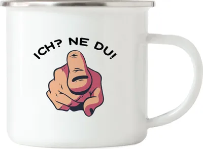 Produktbild von Ich? Ne Du! Emaille Tasse Büro-Tasse Kollegen Chef Geschenkidee für Kollege Kollegin