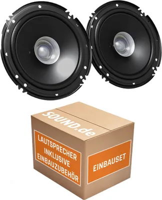 Produktbild von Lautsprecher Boxen JVC CS-J610X - 16,5cm Auto Einbauzubehör 300Watt Koaxe KFZ PKW Paar - Einbauset passend für VW Golf 5 - justSOUND