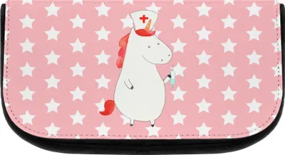 Produktbild von Mr. & Mrs. Panda Waschbeutel Einhorn Krankenschwester - Rot Pastell - Geschenk, kulturtäschchen, Krankenpfleger, Krankenhaus, Make-up Organizer, Krankenpflegerin, Ärztin