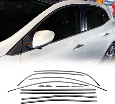 Zdjęcie produktu dla Listwy okienne do Renault Megane 2015-2020 stal nierdzewna ciemna 12szt