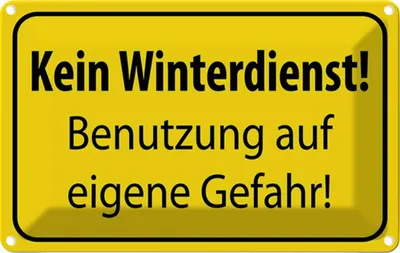 Immagine prodotto di vianmo Insegna di latta 20x30 cm kein Winterdienst eigene Gefahr