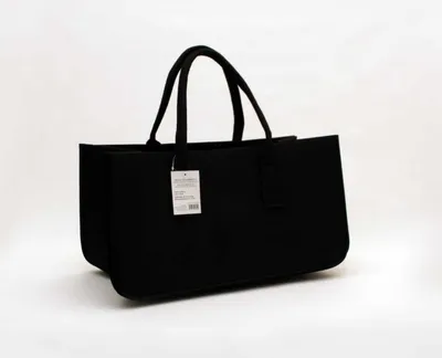 Produktbild von Tasche für Kaminholz aus schwarzem Filz 50x25x25cm