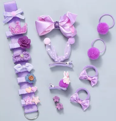 Produktbild von Süßer grauer Haarschmuck für Kinder - 18-teiliges Set KP19071