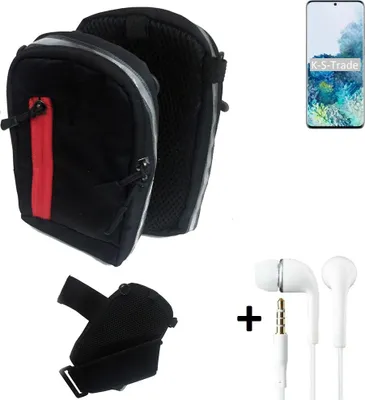 Produktbild von K-S-Trade Outdoor Gürteltasche Holster Umhängetasche + Kopfhörer kompatibel mit Samsung Galaxy S20+ SD865 schwarz Handy Tasche Case travelbag