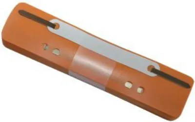 Produktbild von Heftstreifen Kunststoff kurz - Deckleiste aus Kunststoff orange 25 Stück. Packung mit 25 Stück