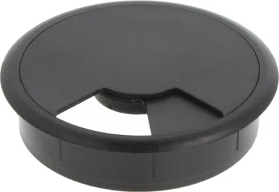 Produktbild von 2er Pack 80mm ø Kabeldurchführung Kabeldurchlass schwarz Kunststoff Kabeldose
