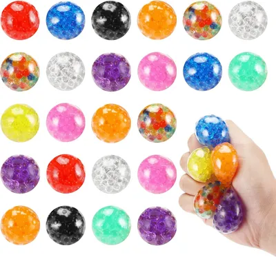 Productafbeelding van Anti-stressballen voor kinderen - Set van 24 - Decompressiespeelgoed - Knijpspeelgoed - Stressverminderend speelgoed