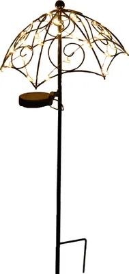 Produktbild von LED Solarstab "Rain" schwarzer Metall Sonnenschirm 100x26cm Solarleuchte 1029
