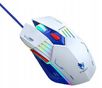Zdjęcie produktu dla Ultralekka przewodowa myszka gamingowa T-WOLF G560 WHITE Biała