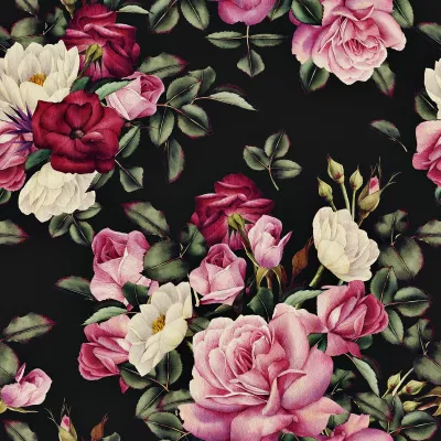 Produktbild von Selbstklebende Tapete mit Blumenmuster für Möbel und Wände