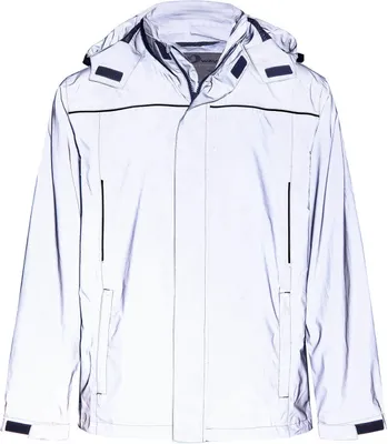 Produktbild von Blue Wave Herren Funktionsjacke Klaas - Verstaubare und wasserdichte Regenjacke mit Mesh-Innenfutter und Kapuze in Silver Reflective Größe 5XL