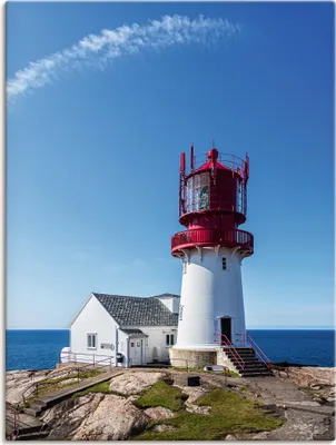 Produktbild von ARTland Leinwandbild Leuchtturm Lindesnes Fyr in Norwegen Größe: 90x120 cm