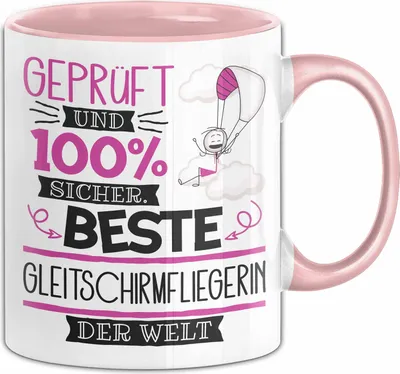 Produktbild von Gleitschirmfliegerin Geschenk Becher Tasse Gott Schuf Alle Menschen Gleich Nur Die Besten Durfeten Gleitschirmfliegerin Werden Geschenkidee Lustig (Rosa)