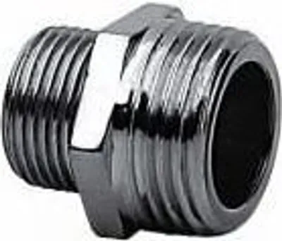 Produktbild von Doppelnippel reduziert 3/8x1/2" Reduzierstück chrom Messing AG/AG