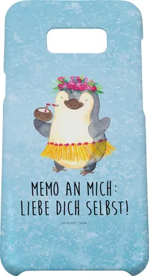 Produktbild von Mr. & Mrs. Panda Samsung Galaxy S8 plus Handyhülle  Pinguin Kokosnuss - Eisblau - Geschenk, Hawaii, Handy, Cover, Pinguine, Hülle, Case, Urlaub