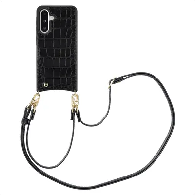 Immagine prodotto di Selencia Nova Croco Custodia per cellulare con cordino e porta carte Samsung Galaxy A36 / A56 - Nero