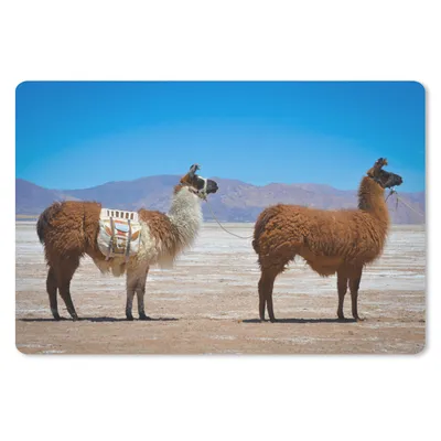 Produktbild von MuchoWow® Mauspad Mousepad Lama - Wüste - Berge 27x18 cm - Mousepads - Maus Mat - Pad - Mausunterlage - Büroartikel - Desk Matten
