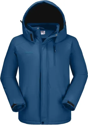 Produktbild von Herren-Skijacke Winter Wasserdicht Gepolstert Bequem Blau XXL
