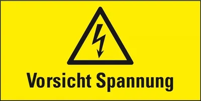 Produktbild von Dreifke® Aufkleber I Warn-Kombischild Vorsicht Spannung, RoHS konform, praxis...