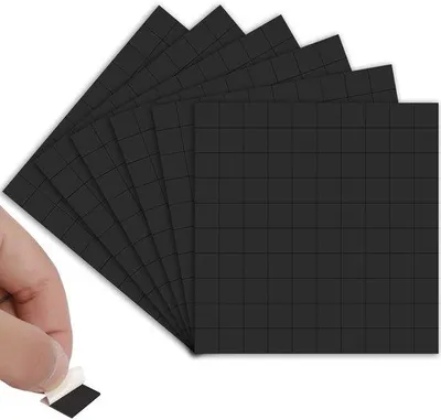 Produktbild von 600 Stück selbstklebende magnetische Quadratstücke, 15x15x1mm flexible selbstklebende Magnetfolie, vorgeätzte Magnetplatten, Magnetstreifen mit selbstklebender Rückseite, schneidbare magnetische Aufkleber für Bastelarbeiten