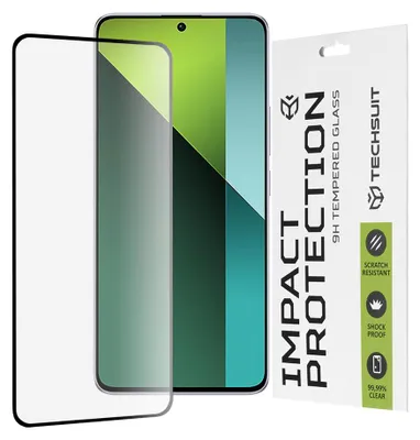 Produktbild von Techsuit Vollflächiges Schutzglas 111D für Xiaomi Redmi Note 13 Pro 5G / Poco X6 - Schwarz KP36617